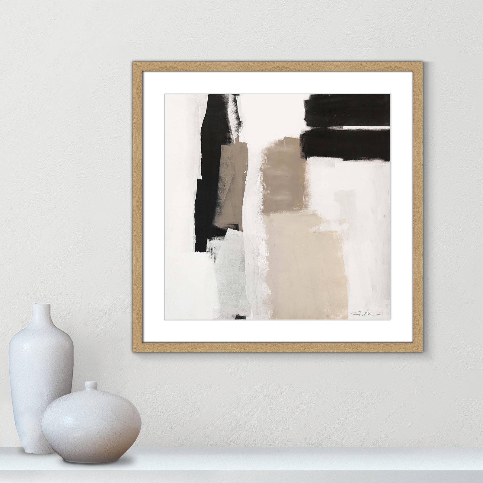 Earth Scapes II-A Print by Casa Fine Arts, 23.5" H x 23.5" W x 0.75" D, Natural Box Framed