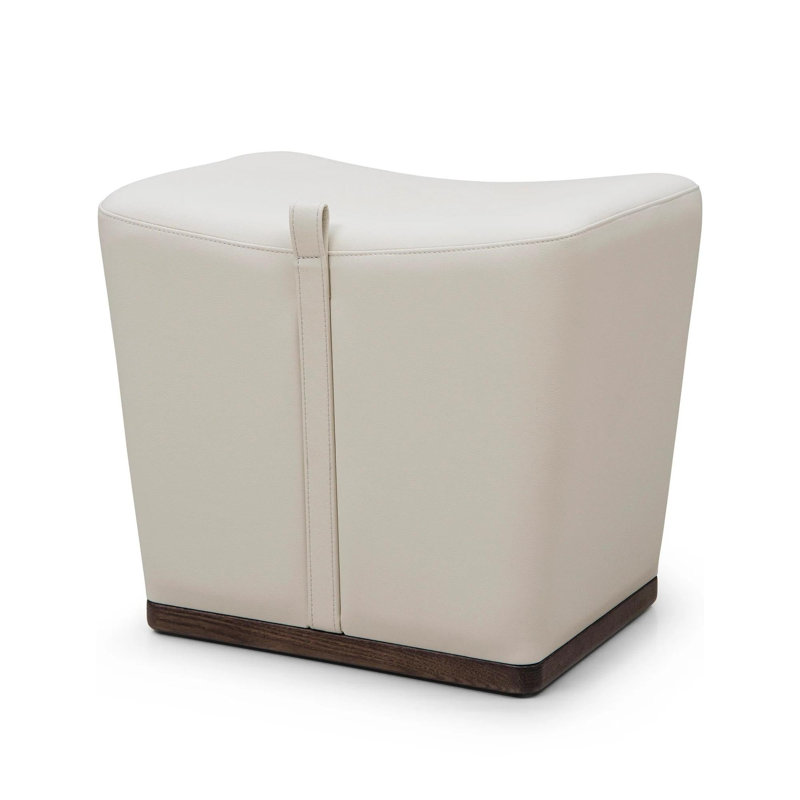 Electra Upholstered Accent Stool, White