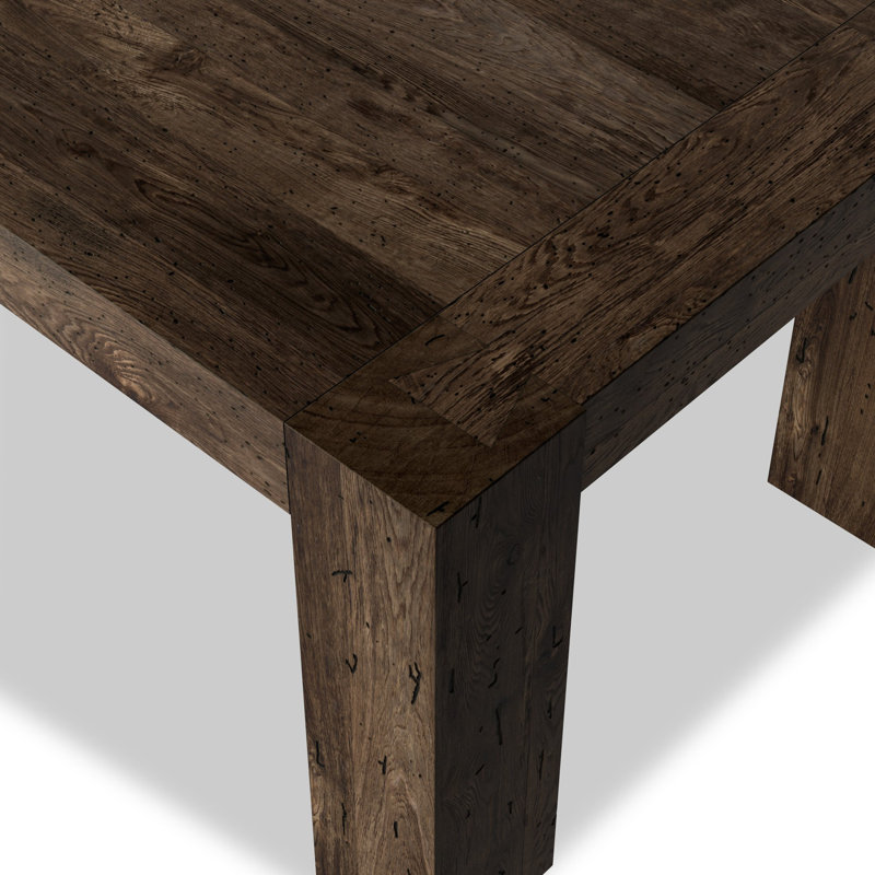 Abaso Dining Table, Ebony Rustic Wormwood Oak