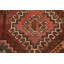 Tapis rouge et rose en laine à motif géométrique 4 x 7