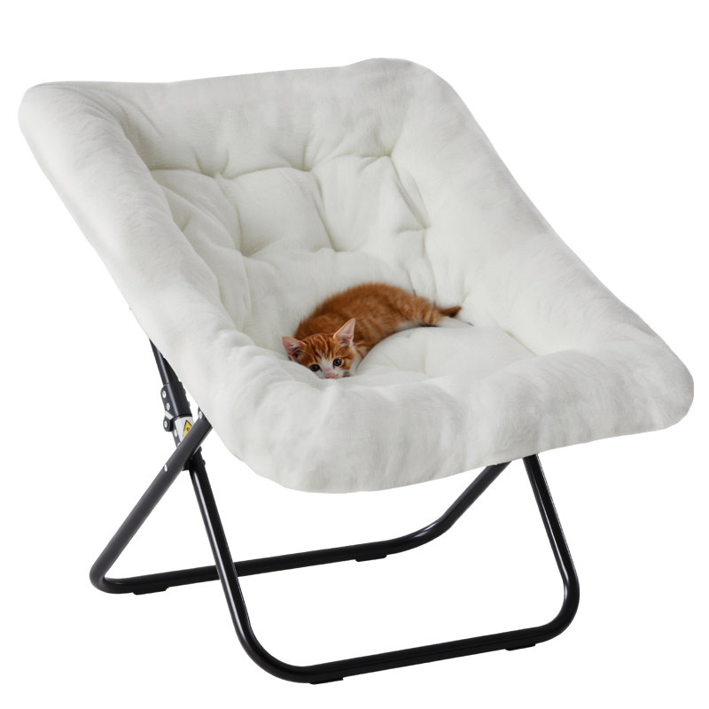Chaise pliante rembourrée pour soucoupe, Blanc