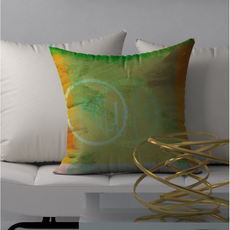 Abstract Reversible Throw Pillow, 18" x 18"