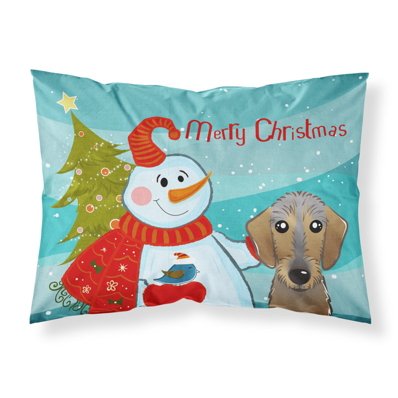  Taie d'oreiller bonhomme de neige avec Jack Russell Terrier, Teckel à poil dur