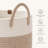 72L White/ Khaki Woven Rope Laundry Hamper-1244232104
