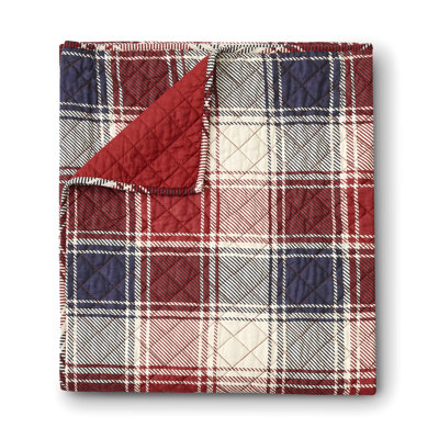 Greenland Home Fashions Nicholas Plaid Reversible Cotton Quilted Throw Blanket, 50 x 60 Inches