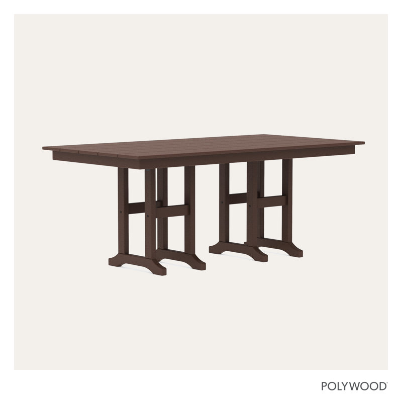 Farmhouse 37" x 72" Dining Table, Dark Brown, 29.06"H x 37.72"W x 72"L