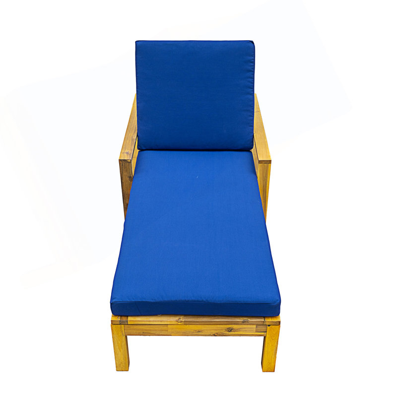 Adjustable Backrest Outdoor Lounge Chair, Blue