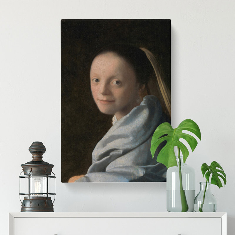 Study Of A Young Woman by Johannes Vermeer - Wrapped Canvas, 35cm H x 35cm W x 3cm D