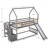 House Bunk Bed With Convertible Slide-879703614