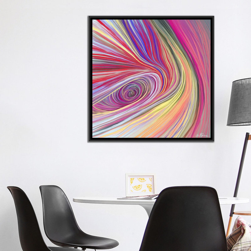 « pure abstract bis », impression sur toile tendue, Toile encadrée noire, Pas de tapis, H 18 po x l 18 po x P 1,5 po
