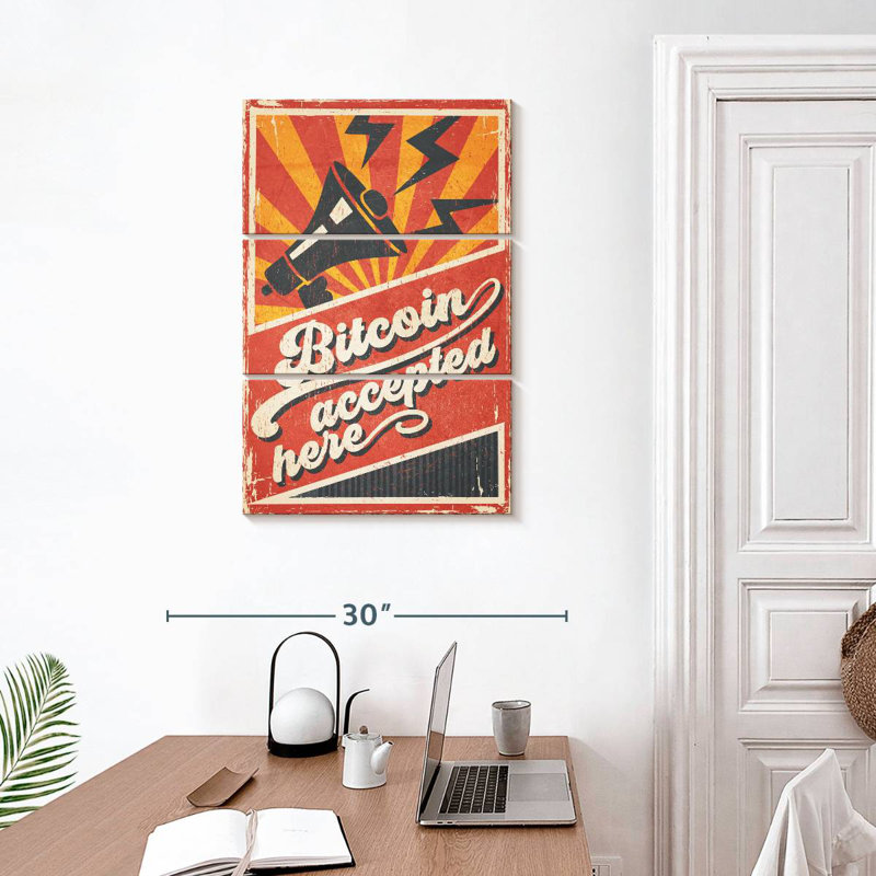 Tergel Bitcoin Accepted Here, 32" H x 20" W