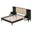 Structure de lit grand en bois massif avec 2 tables de chevet-198891156