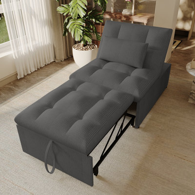 YEEFY 4-In-1 Convertible Sleeper Chair Bed With Adjustable Backrest Pillows Futon Sofa Bed With Side Pocket Sleeper Sofa Chair Pull Out Couches For Li -  Mercer41, F9715FC7693948B485436A1B014CD55F