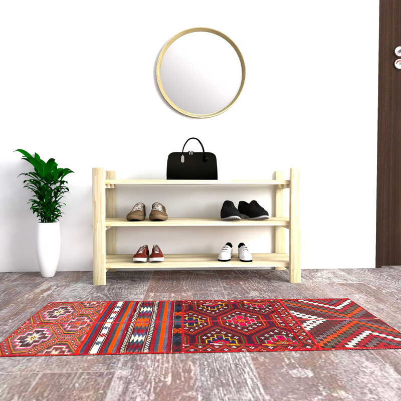 9 Pair Solid Wood Shoe Rack