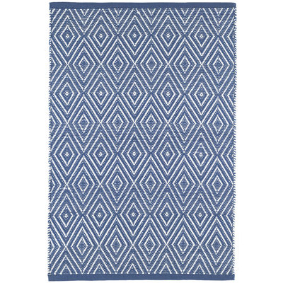 Diamond Denim/White Handwoven Indoor/Outdoor Rug