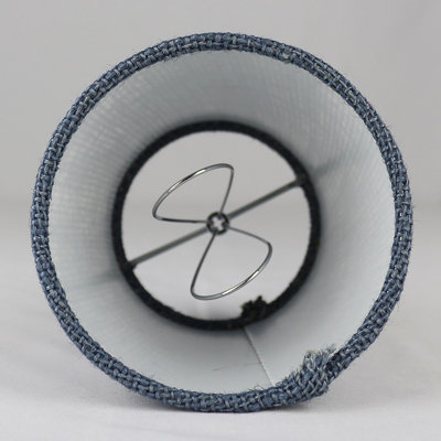 Meriville Set of 5 Denim Blue Burlap Clip On Chandelier Lamp Shades, 3.5-inch by 4.5-inch by 4.5-inch