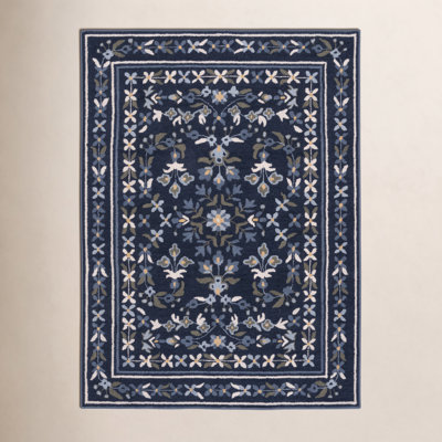 Hand-Tufted Wool Floral Outdoor Rug