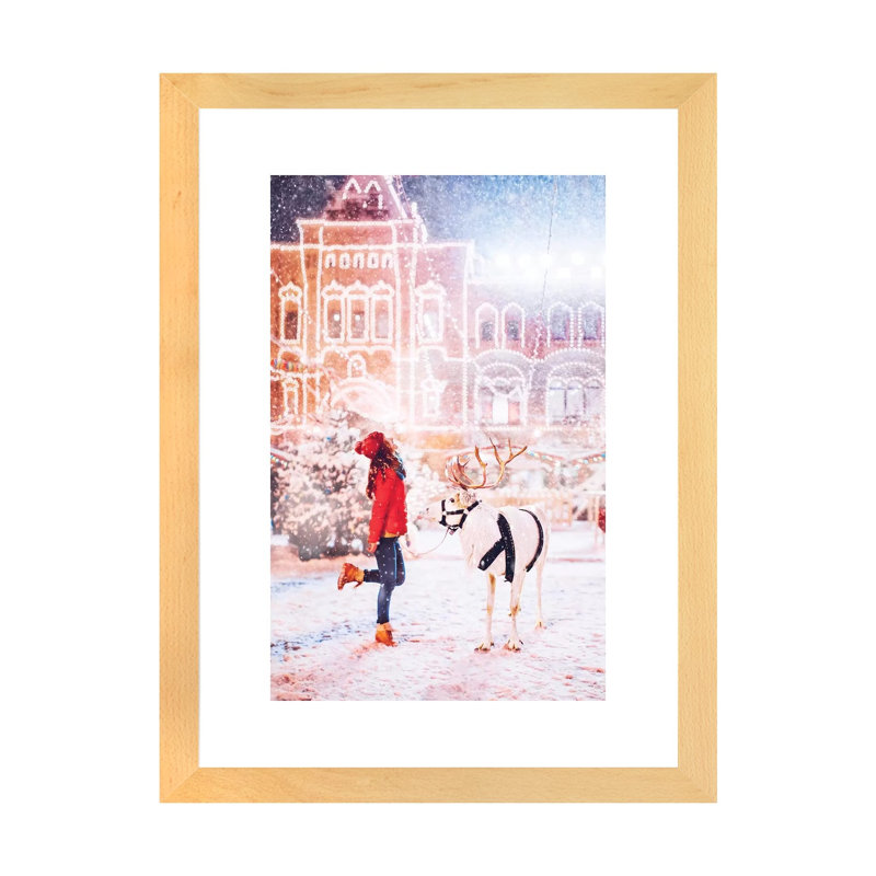Gerda de Hobopeeba-reproduction de photo, H 24 po x l 16 po x P 1 po, Toile avec cadre en bois beige, Blanc