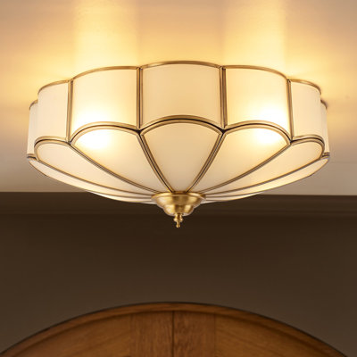 Plafonnier encastré en verre 4 lumières