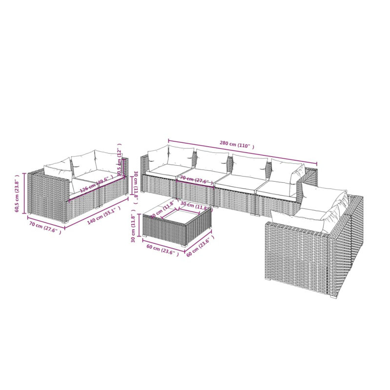 Lounge Sectional Seating Group, 9