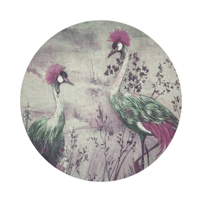 Crested Crane Pebble 16" Vinyl Placemat, Green/Pink