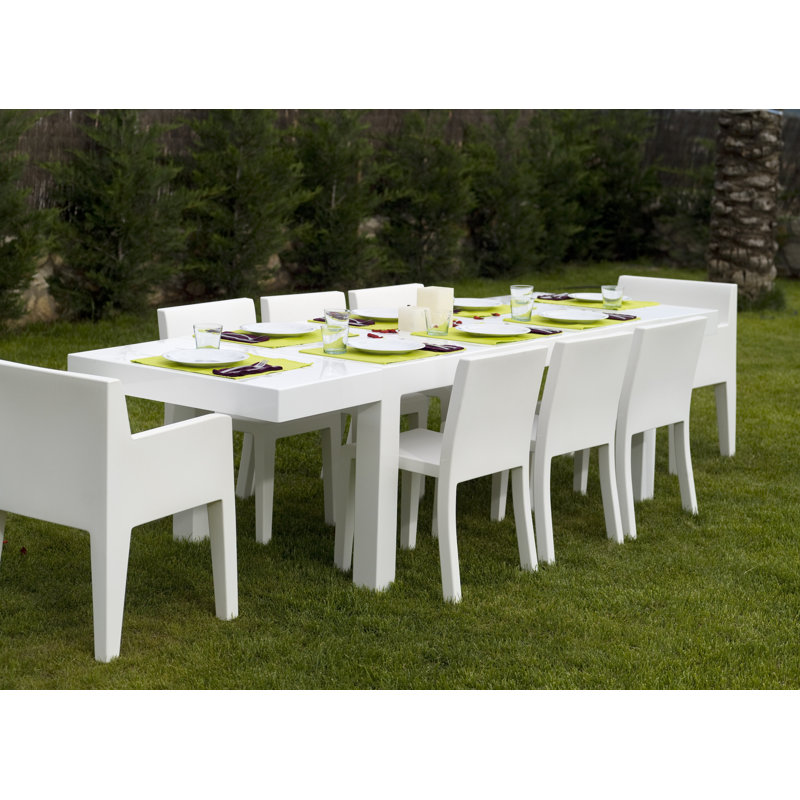 Jut Stacking Patio Dining Chair, Ecru