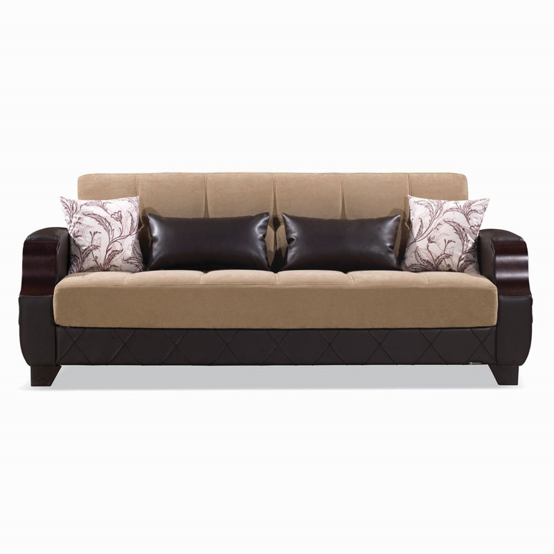 Canapé-lit rembourré avec rangement Primalest Adaline Collection, Brun