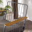 Chaise de patio à pieds en épingle avec coussins en métal et bois Mccluskey-692013654