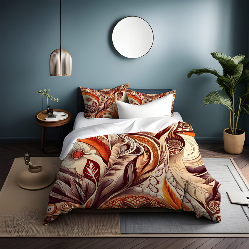 Ensemble de housse de couette , Housse de couette grand + 2 grandes taies décorat