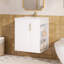 Meuble-lavabo moderne à faible encombrement avec lavabo, bois massif et panneau de fibres à densité moyenne, idéal pour les salles de bain compactes
