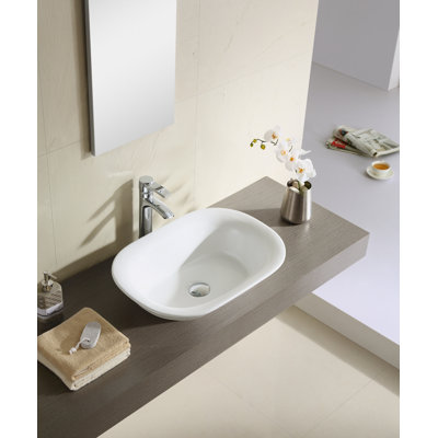 Ceramic Rectangular Vessel Bathroom Sink