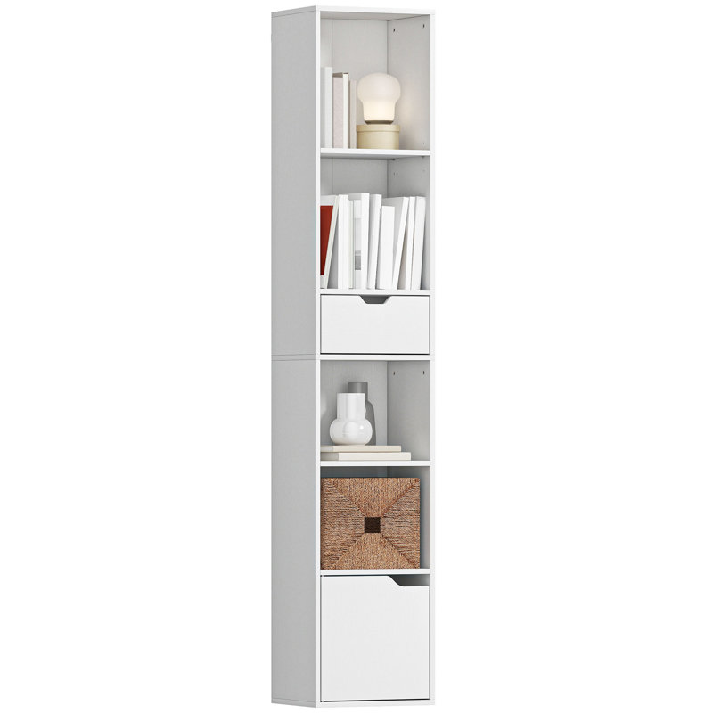 158cm H x 30cm W Particle Board Bookcase, White