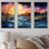 Ensemble de salon coucher de soleil coucher de soleil coloré horizon I - lever de soleil