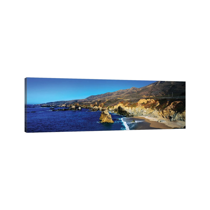 Rock Formations On The Coast, Big Sur, Garrapata State Beach, Monterey Coast, California, USA II by Panoramic Images - Wrapped Canvas Panoramic Print