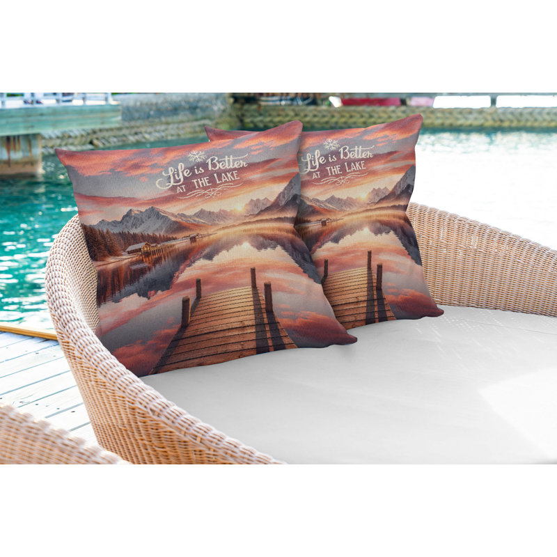 Fabric Reversible Throw Pillow, 20"H x 20"W, Square