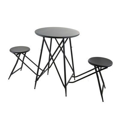 Stowable Side Table and Two Seats