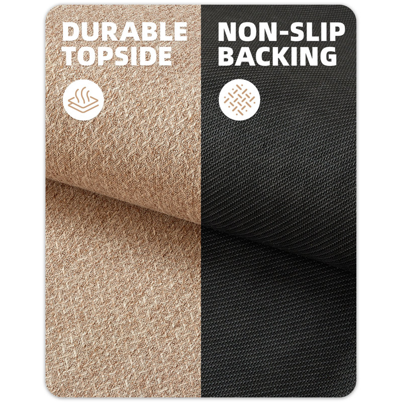 Kokoro Non-Slip Indoor Doormat, 17" W x 30" L, Khaki