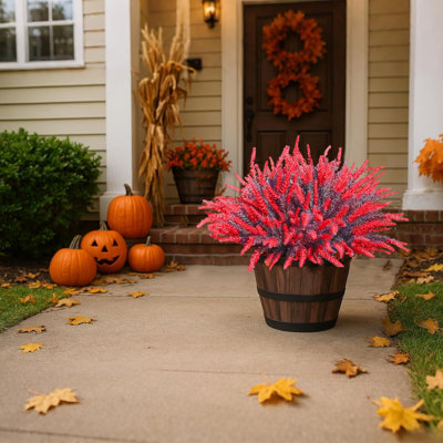 16 paquets de fleurs de lavande artificielles pour l'extérieur, plantes artificielles en plastique résistantes aux rayons UV pour la maison