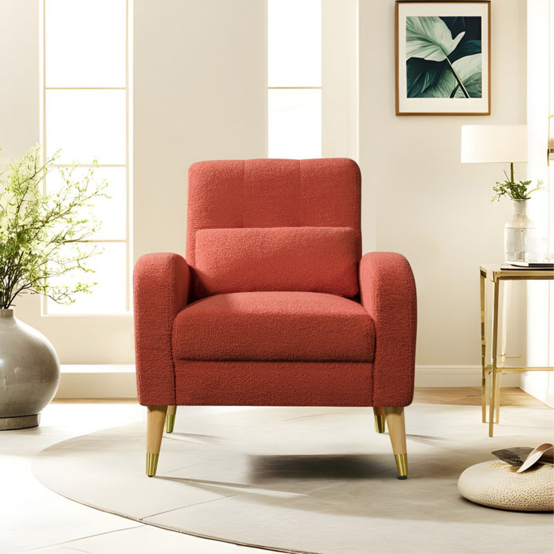 Isebell Upholstered Armchair, Red Teddy