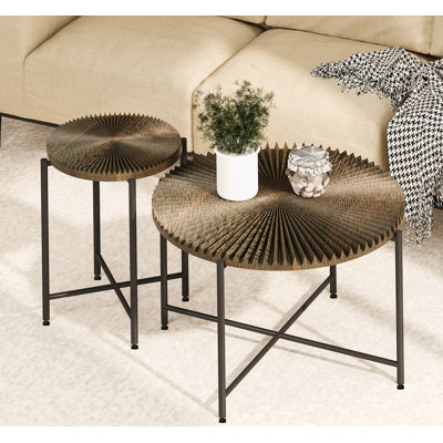 Ensemble de table basse et de table d'appoint 2 pièces Radial