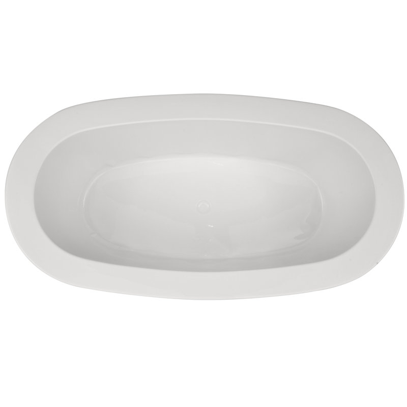 Rodin 72'' L Soaking Bathtub, Polished Chrome, White