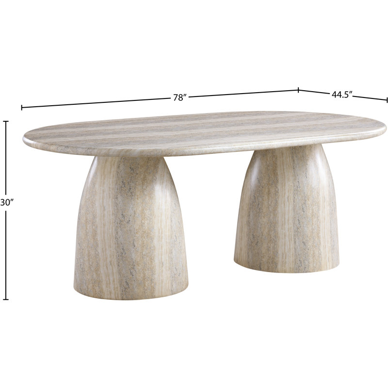 Table de salle à manger Cosenza, H 30 po x l 78 po x P 44,5 po, Travertin