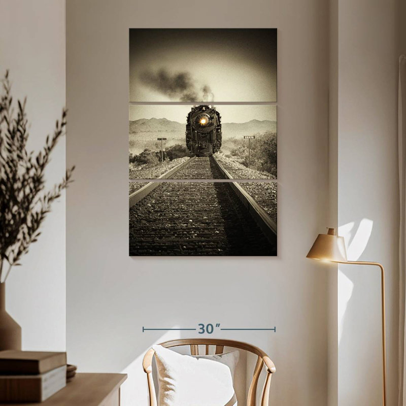 Mehar Train Arrival II, 65" H x 42" W
