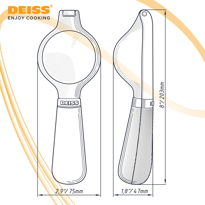 Deiss Yellow and Black Heavy-Duty Metal Lemon Squeezer