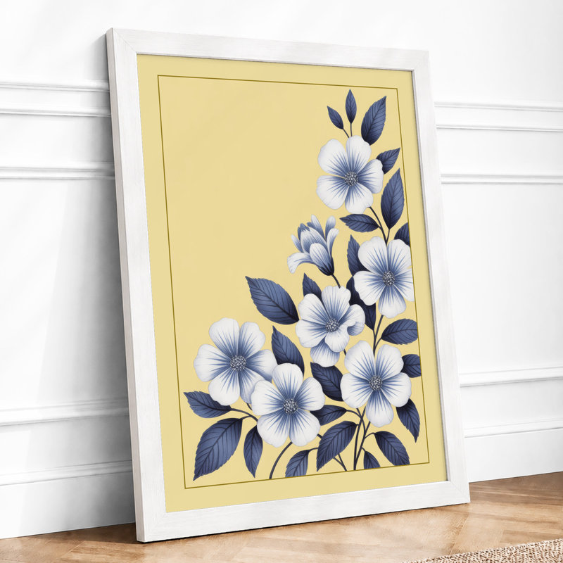 Ascending Bloom Botanical - Framed Print, A4 - 29.7 x 21.0 cm, White