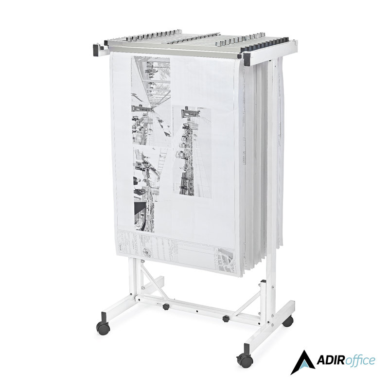 Gray Expandable Mobile Blueprint Plan Center with Steel Frame