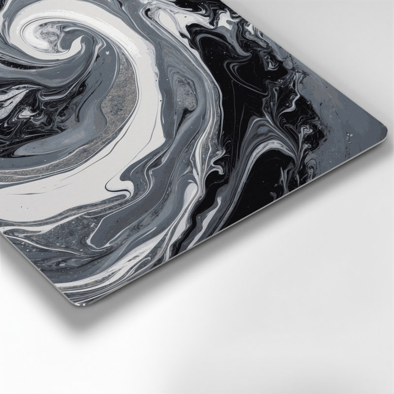 Art abstrait abstrait en métal gris 82, H 20 po x l 30 po