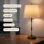 Royal Designs, Inc. Ensemble de 2 lampes de table colonne en cristal port USB 29,5 ", finition bronze huilé, abat-jour en lin beige-1761985957