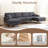 3-Piece Fluffy Fabric U-Shaped Sectional Sofa-1273786941