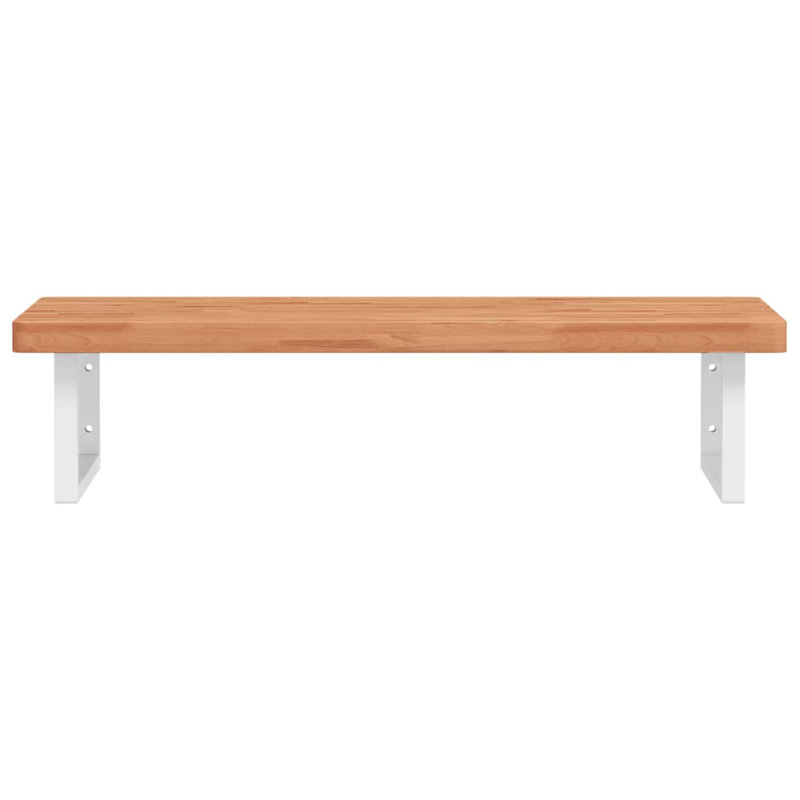 Briea 100cm Solid Wood Bathroom Vanity Top, Beech/White